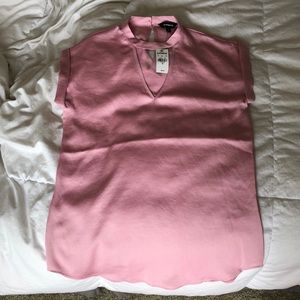 Express pink short sleeve blouse